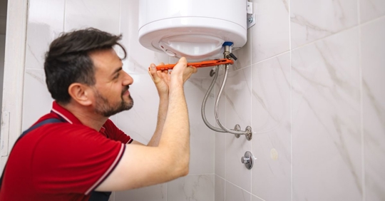 working on plumbing
