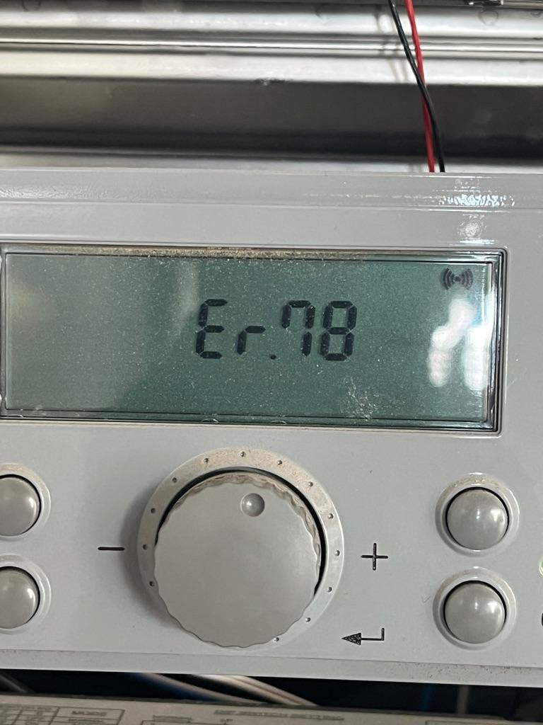 Error Code 78 on tankless water heater control panel indicating communication error during Las Vegas tankless repair
